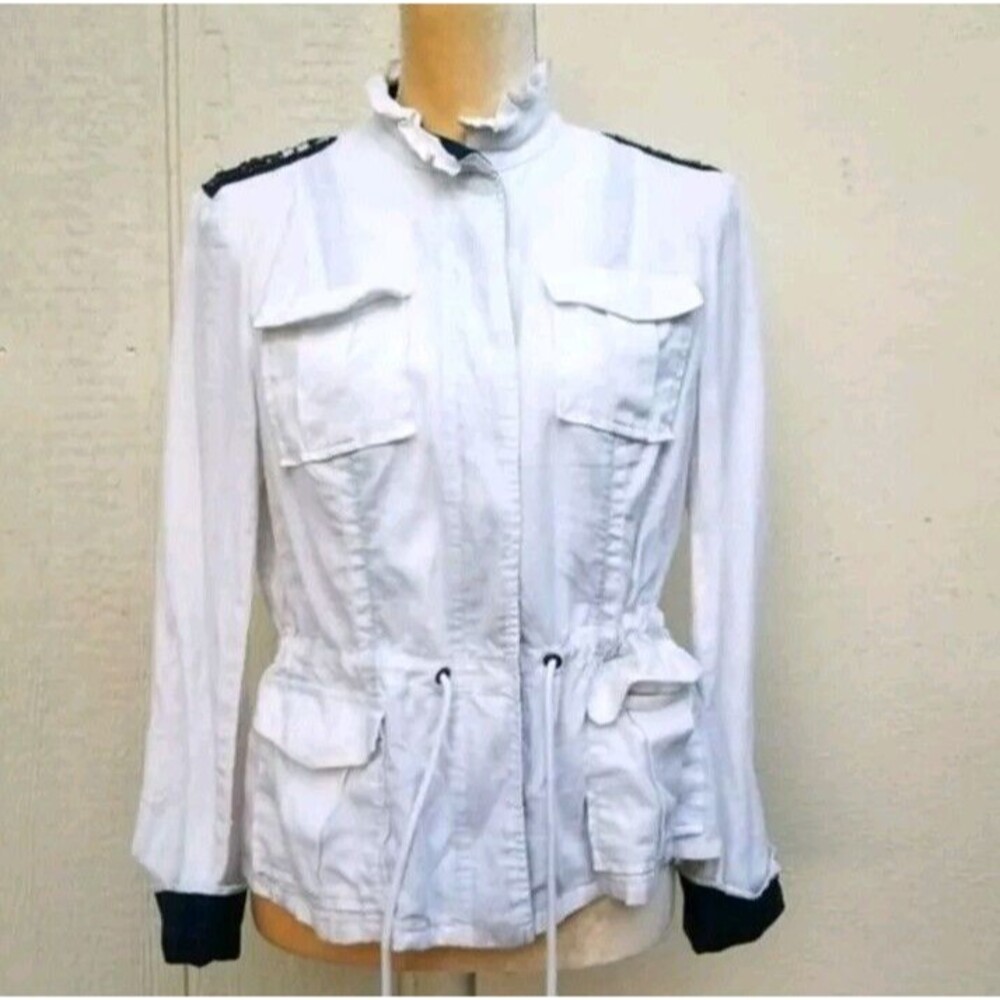 inc international concepts embelished jacket white womens sz med
